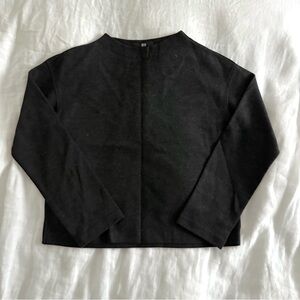 Uniqlo Wool Blend Boatneck Top - Charcoal